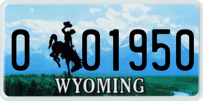 WY license plate 001950