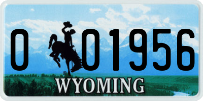 WY license plate 001956