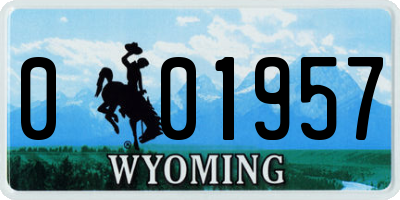 WY license plate 001957