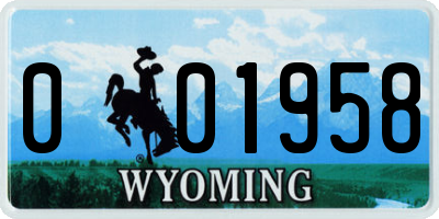 WY license plate 001958