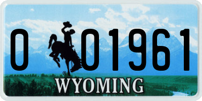 WY license plate 001961