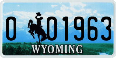 WY license plate 001963