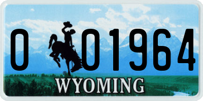 WY license plate 001964