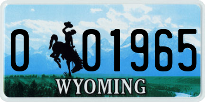 WY license plate 001965