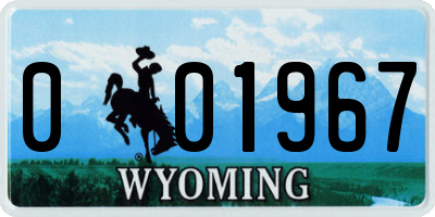 WY license plate 001967