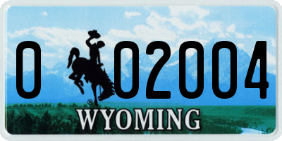 WY license plate 002004