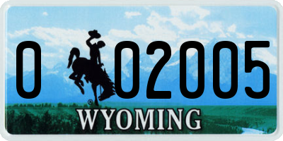 WY license plate 002005