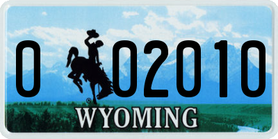 WY license plate 002010