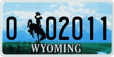 WY license plate 002011