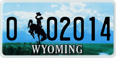 WY license plate 002014