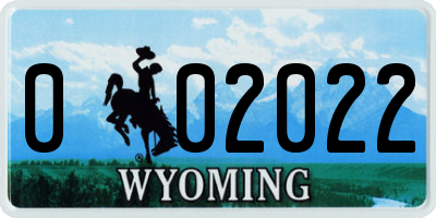 WY license plate 002022