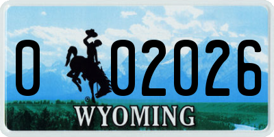 WY license plate 002026