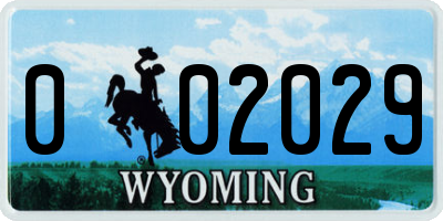 WY license plate 002029