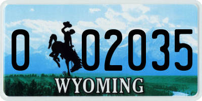 WY license plate 002035