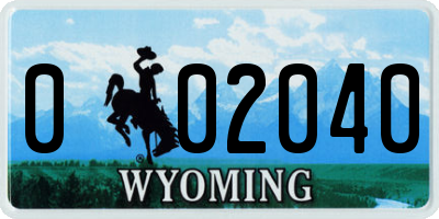 WY license plate 002040