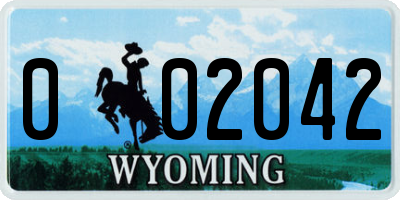 WY license plate 002042