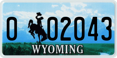 WY license plate 002043