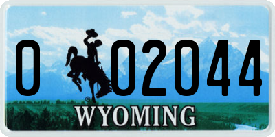 WY license plate 002044