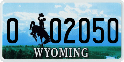 WY license plate 002050