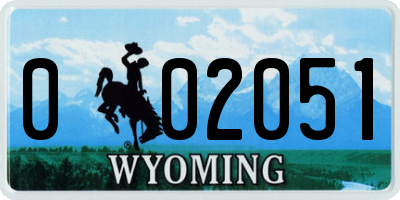 WY license plate 002051