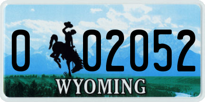 WY license plate 002052