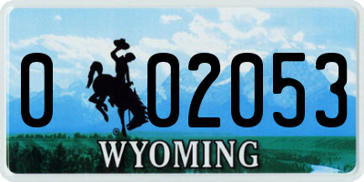 WY license plate 002053