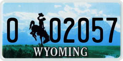 WY license plate 002057