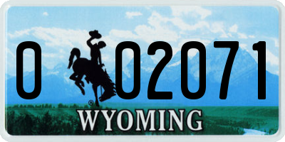 WY license plate 002071