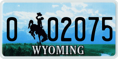 WY license plate 002075