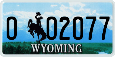 WY license plate 002077