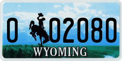 WY license plate 002080