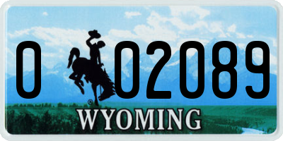 WY license plate 002089