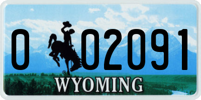 WY license plate 002091