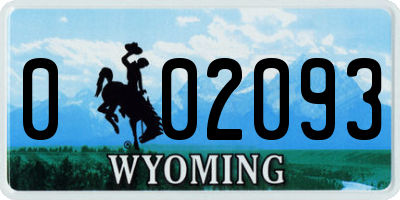 WY license plate 002093