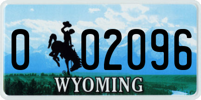 WY license plate 002096