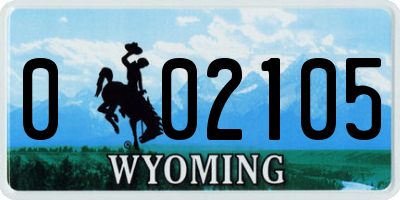 WY license plate 002105