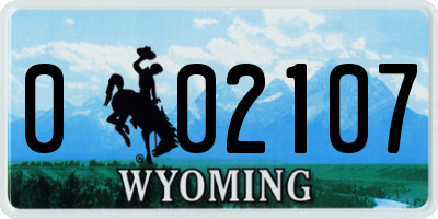 WY license plate 002107