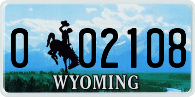 WY license plate 002108