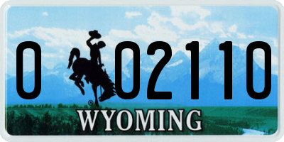 WY license plate 002110