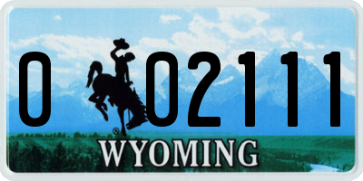 WY license plate 002111