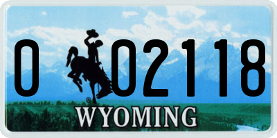 WY license plate 002118