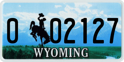 WY license plate 002127