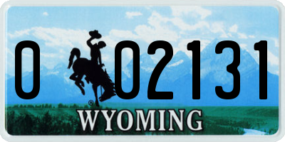 WY license plate 002131