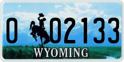 WY license plate 002133