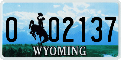 WY license plate 002137
