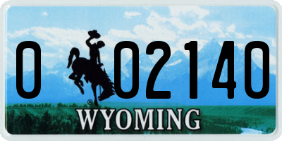 WY license plate 002140