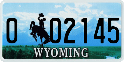 WY license plate 002145