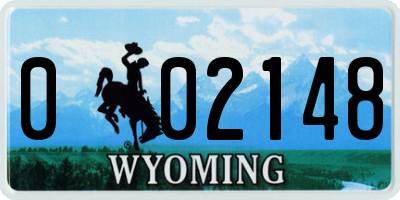 WY license plate 002148