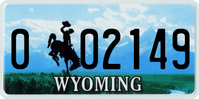 WY license plate 002149