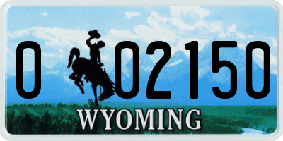 WY license plate 002150